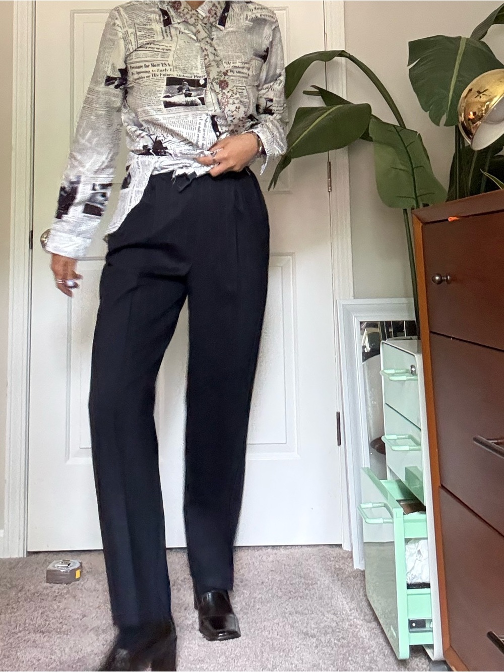 Talbot Classic navy High-Waist Women's Trousers size 2